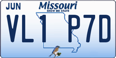 MO license plate VL1P7D