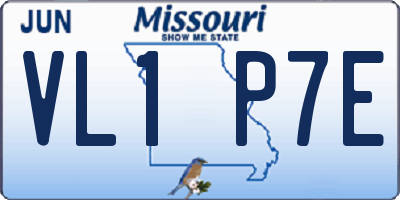 MO license plate VL1P7E
