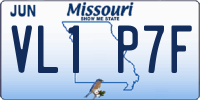 MO license plate VL1P7F