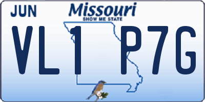 MO license plate VL1P7G