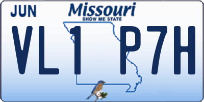 MO license plate VL1P7H