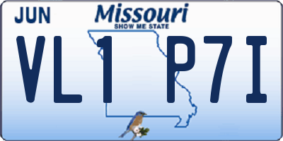 MO license plate VL1P7I