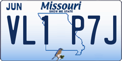 MO license plate VL1P7J