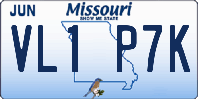 MO license plate VL1P7K