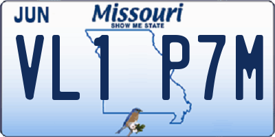 MO license plate VL1P7M