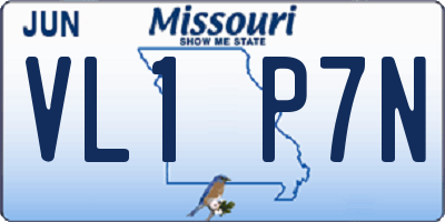 MO license plate VL1P7N