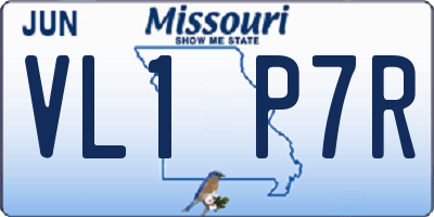 MO license plate VL1P7R