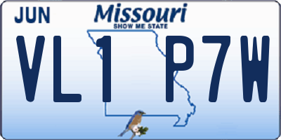 MO license plate VL1P7W