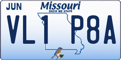 MO license plate VL1P8A