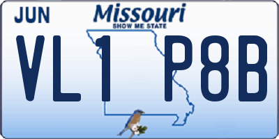 MO license plate VL1P8B