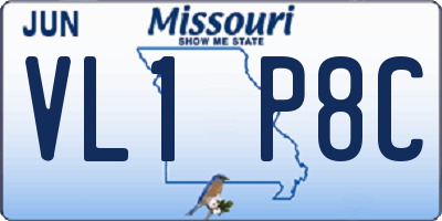 MO license plate VL1P8C