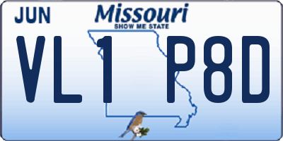 MO license plate VL1P8D