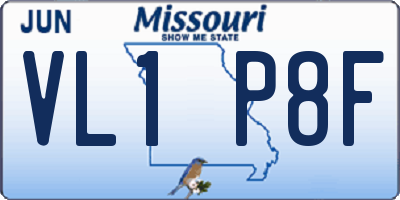 MO license plate VL1P8F
