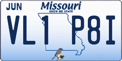 MO license plate VL1P8I