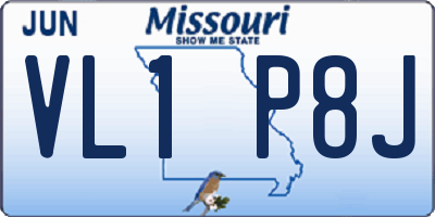 MO license plate VL1P8J