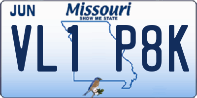 MO license plate VL1P8K