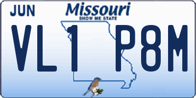 MO license plate VL1P8M