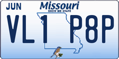 MO license plate VL1P8P