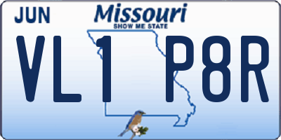 MO license plate VL1P8R