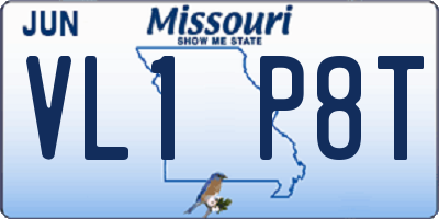 MO license plate VL1P8T