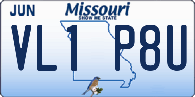 MO license plate VL1P8U