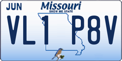 MO license plate VL1P8V