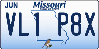 MO license plate VL1P8X