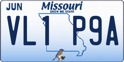 MO license plate VL1P9A