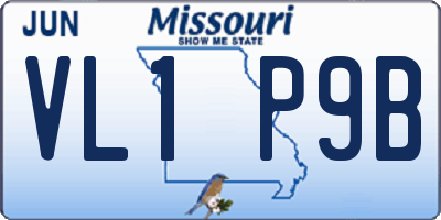MO license plate VL1P9B
