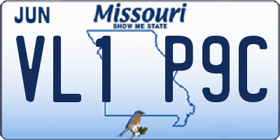 MO license plate VL1P9C