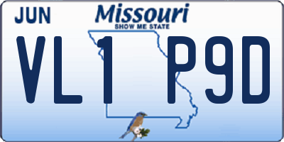 MO license plate VL1P9D