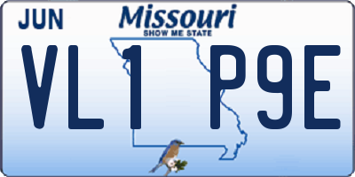 MO license plate VL1P9E