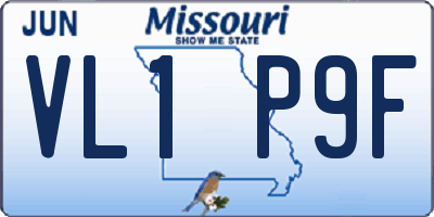 MO license plate VL1P9F