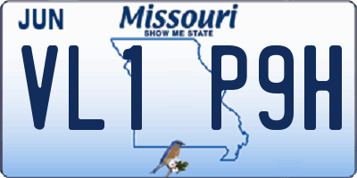 MO license plate VL1P9H