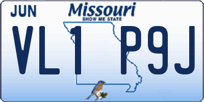 MO license plate VL1P9J