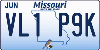 MO license plate VL1P9K