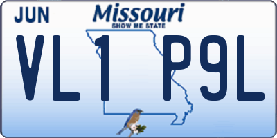 MO license plate VL1P9L