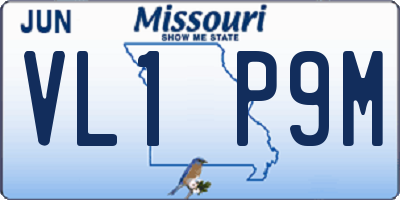 MO license plate VL1P9M
