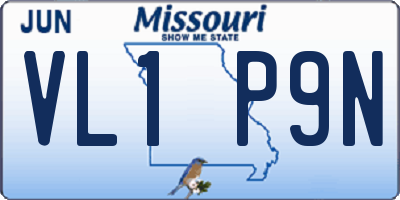 MO license plate VL1P9N