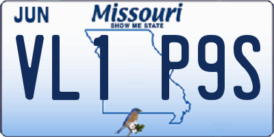 MO license plate VL1P9S