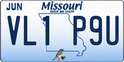 MO license plate VL1P9U