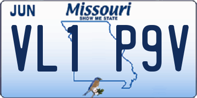 MO license plate VL1P9V