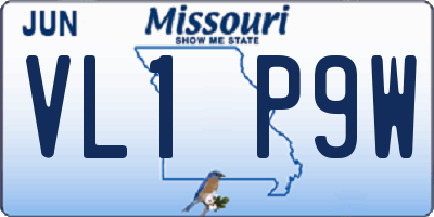 MO license plate VL1P9W