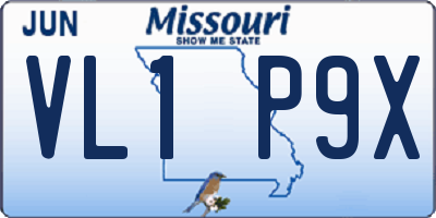 MO license plate VL1P9X