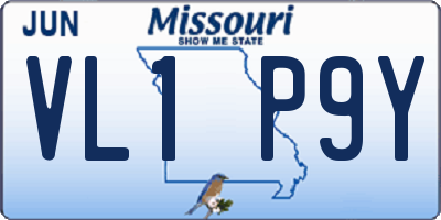 MO license plate VL1P9Y