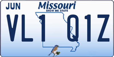 MO license plate VL1Q1Z