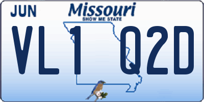 MO license plate VL1Q2D