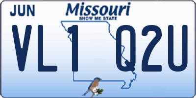 MO license plate VL1Q2U