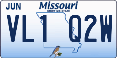 MO license plate VL1Q2W