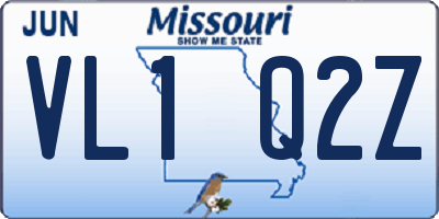 MO license plate VL1Q2Z